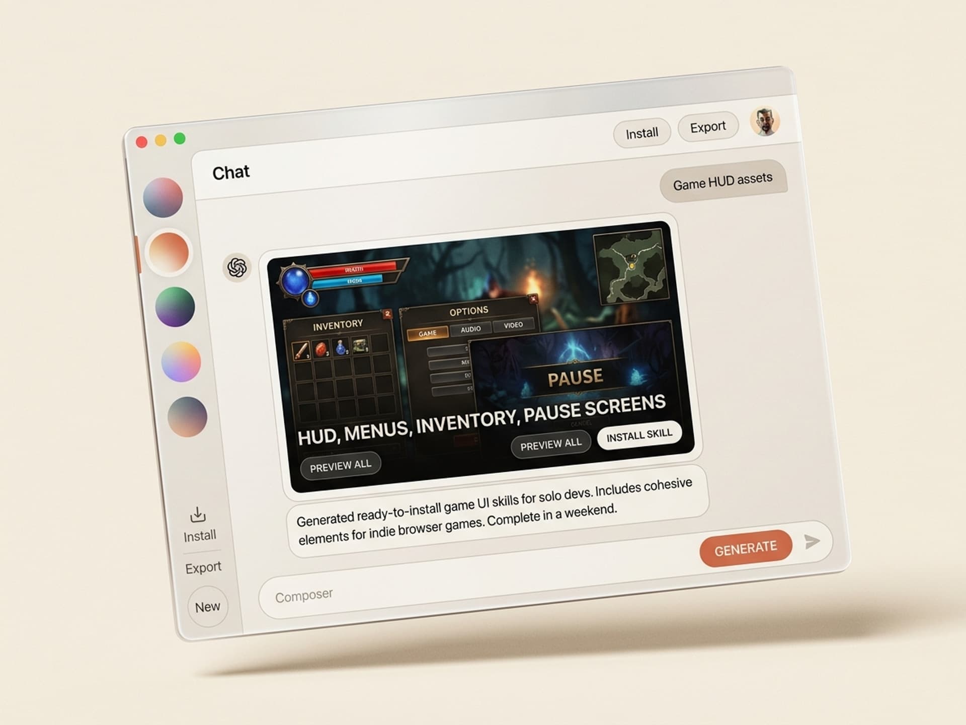 Najlepšie zručnosti v oblasti umelej inteligencie pre návrh UI a HUD hier v roku 2026 - Vibe Skills preview