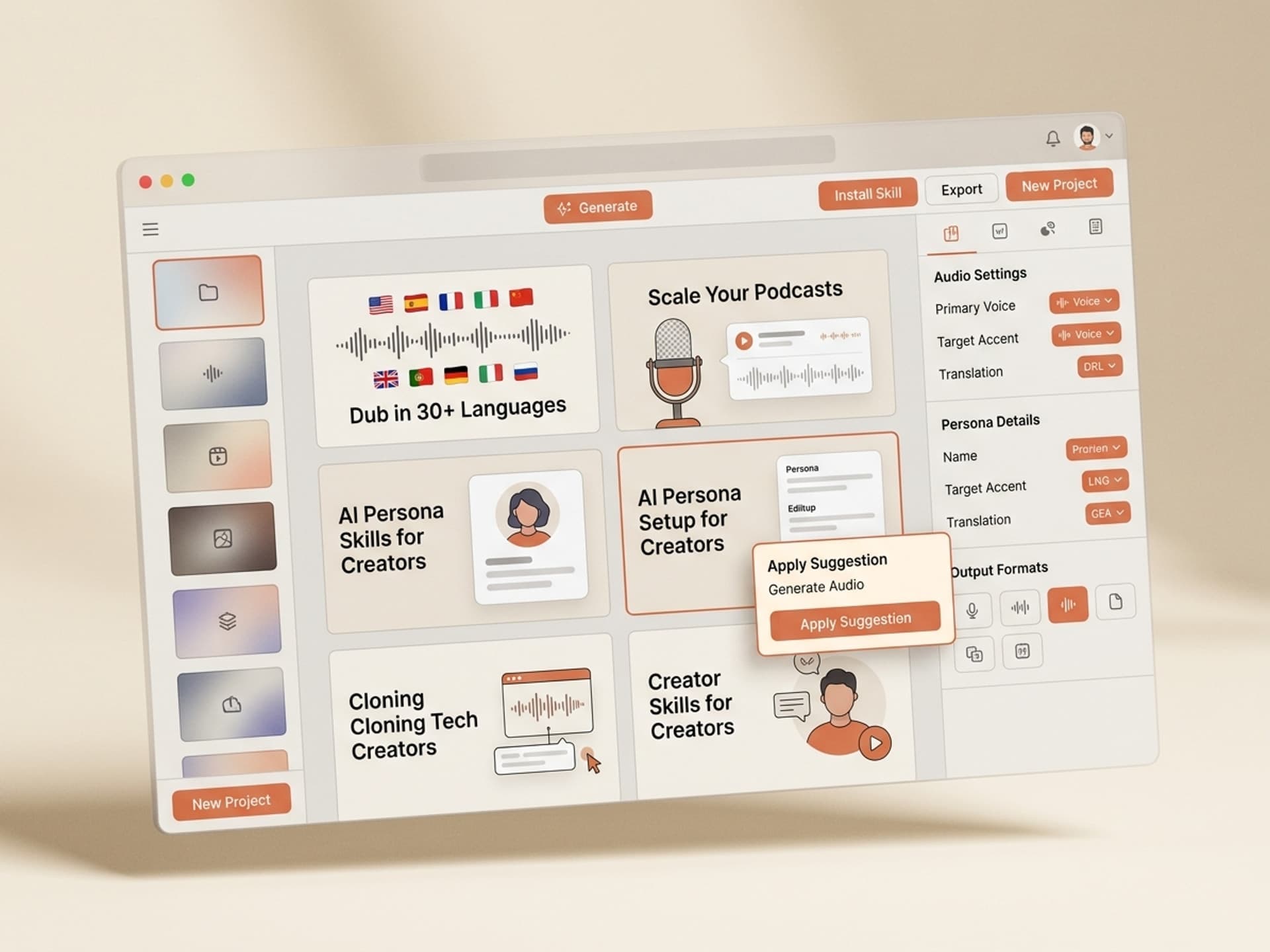 2026 թվականի ստեղծողների համար լավագույն արհեստական բանականության ձայնային կլոնավորման հմտությունները - Vibe Skills preview